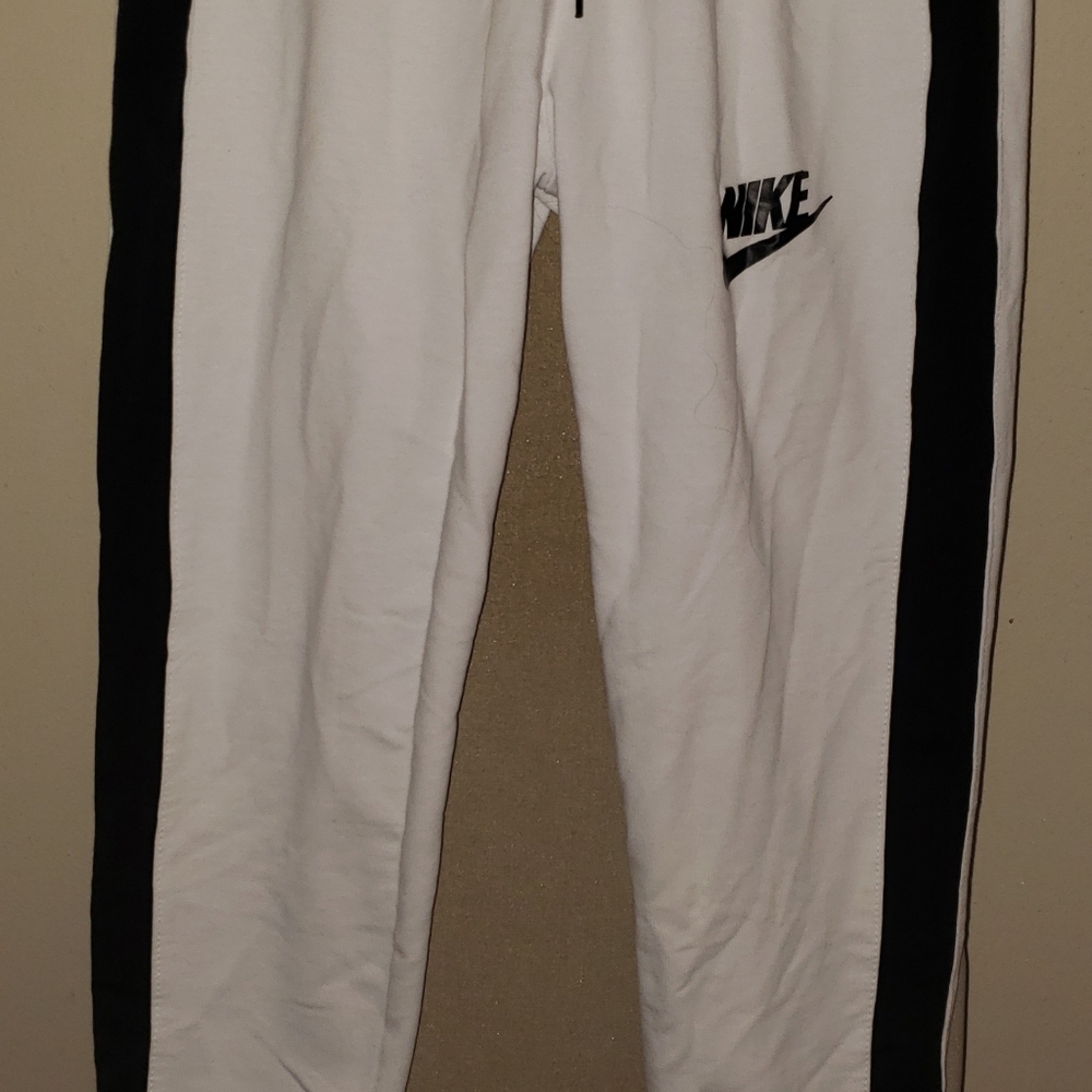 Nike spandex sweats white & black